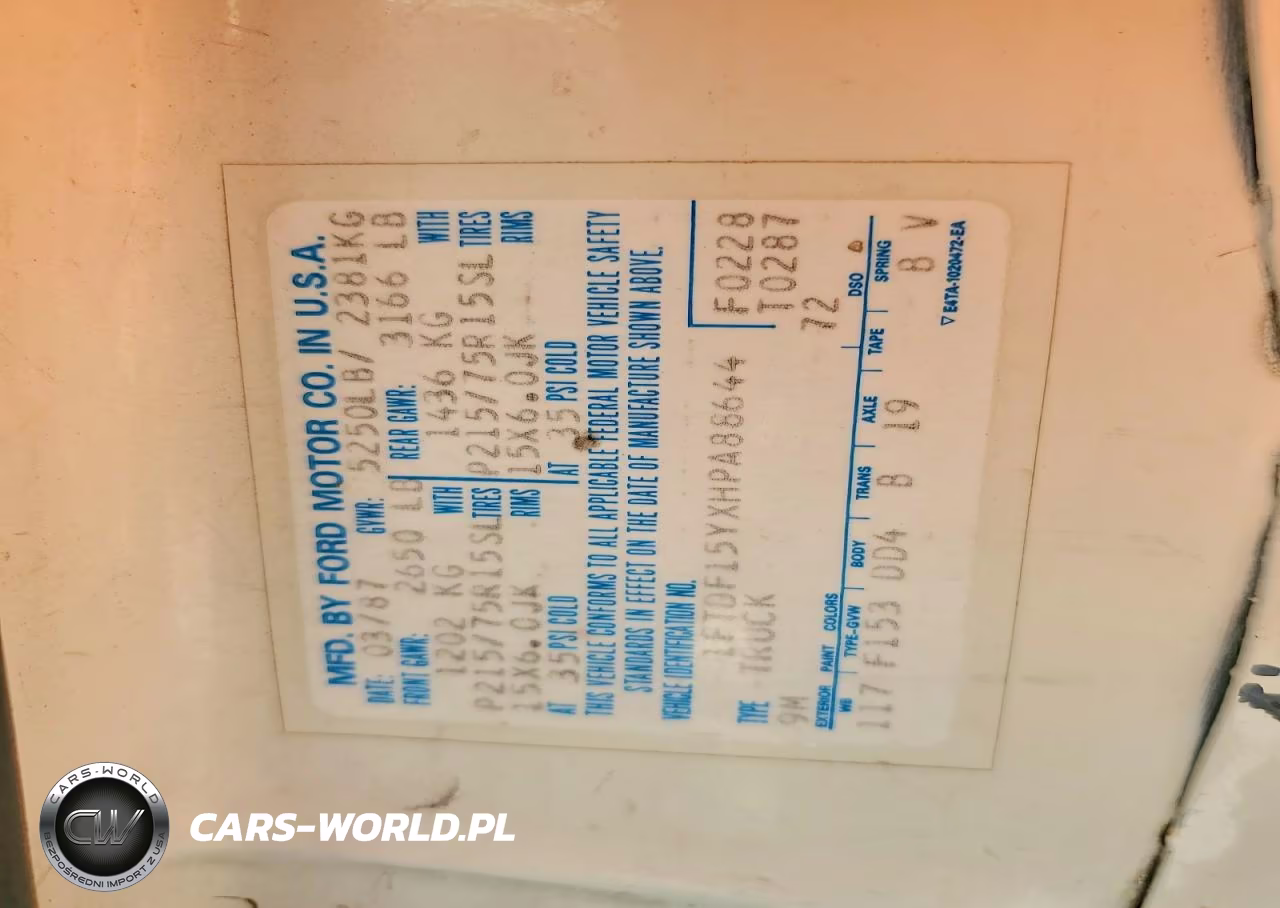 1987 Ford F150 VIN:1FTDF15YXHPA88644 - 12