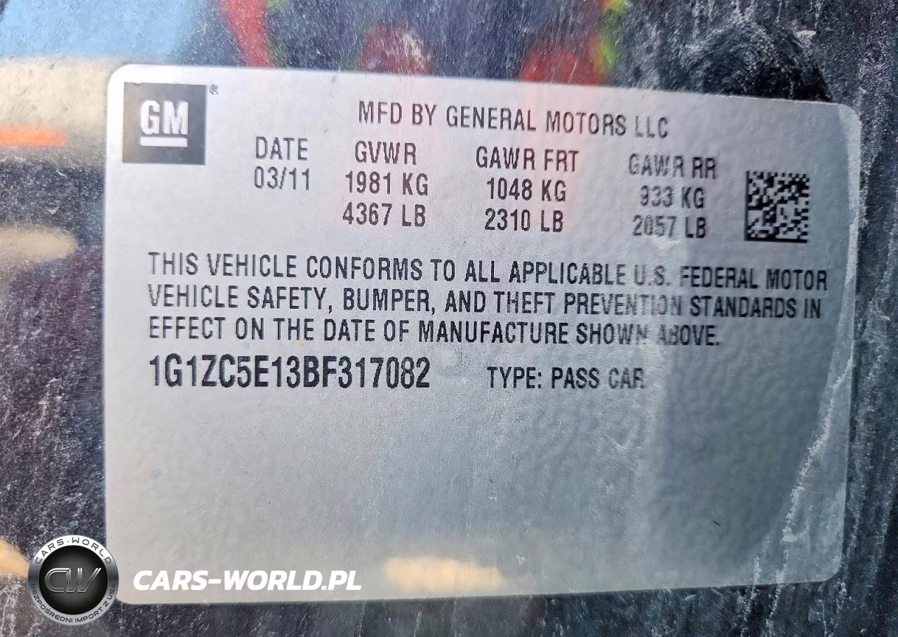 2011 Chevrolet Malibu 1Lt VIN:1G1ZC5E13BF317082 - 12