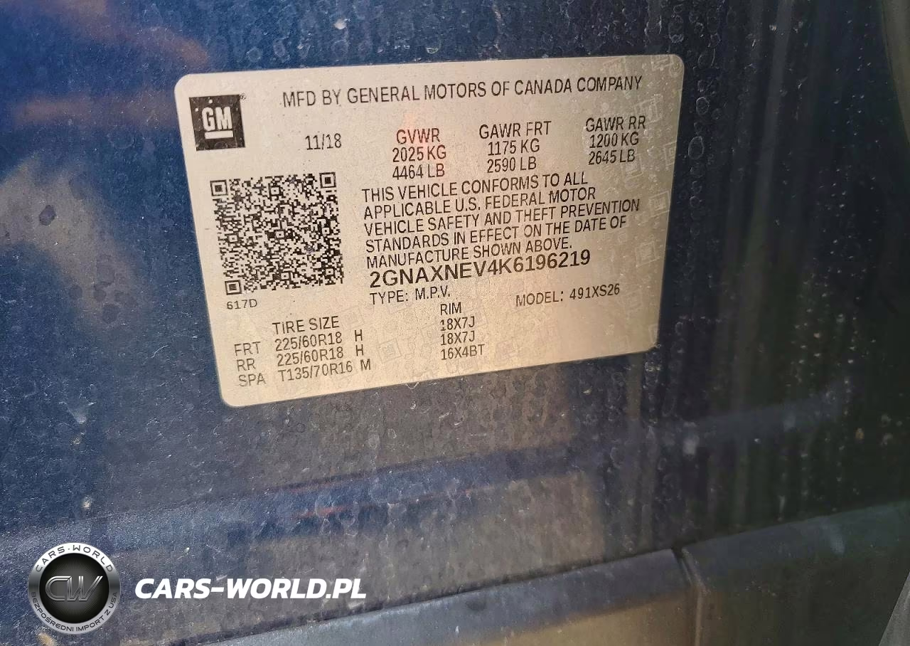 2019 Chevrolet Equinox Premier VIN:2GNAXNEV4K6196219 - 12
