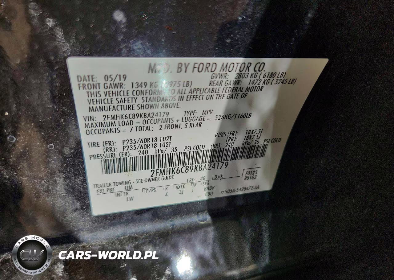 2019 Ford Flex Sel VIN:2FMHK6C89KBA24179 - 12