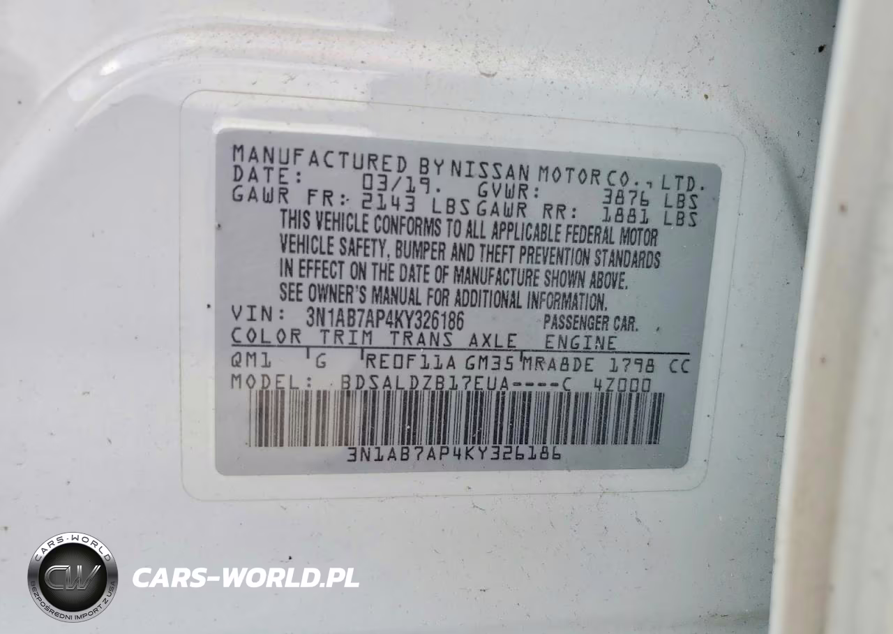 2019 Nissan Sentra Sv VIN:3N1AB7AP4KY326186 - 13