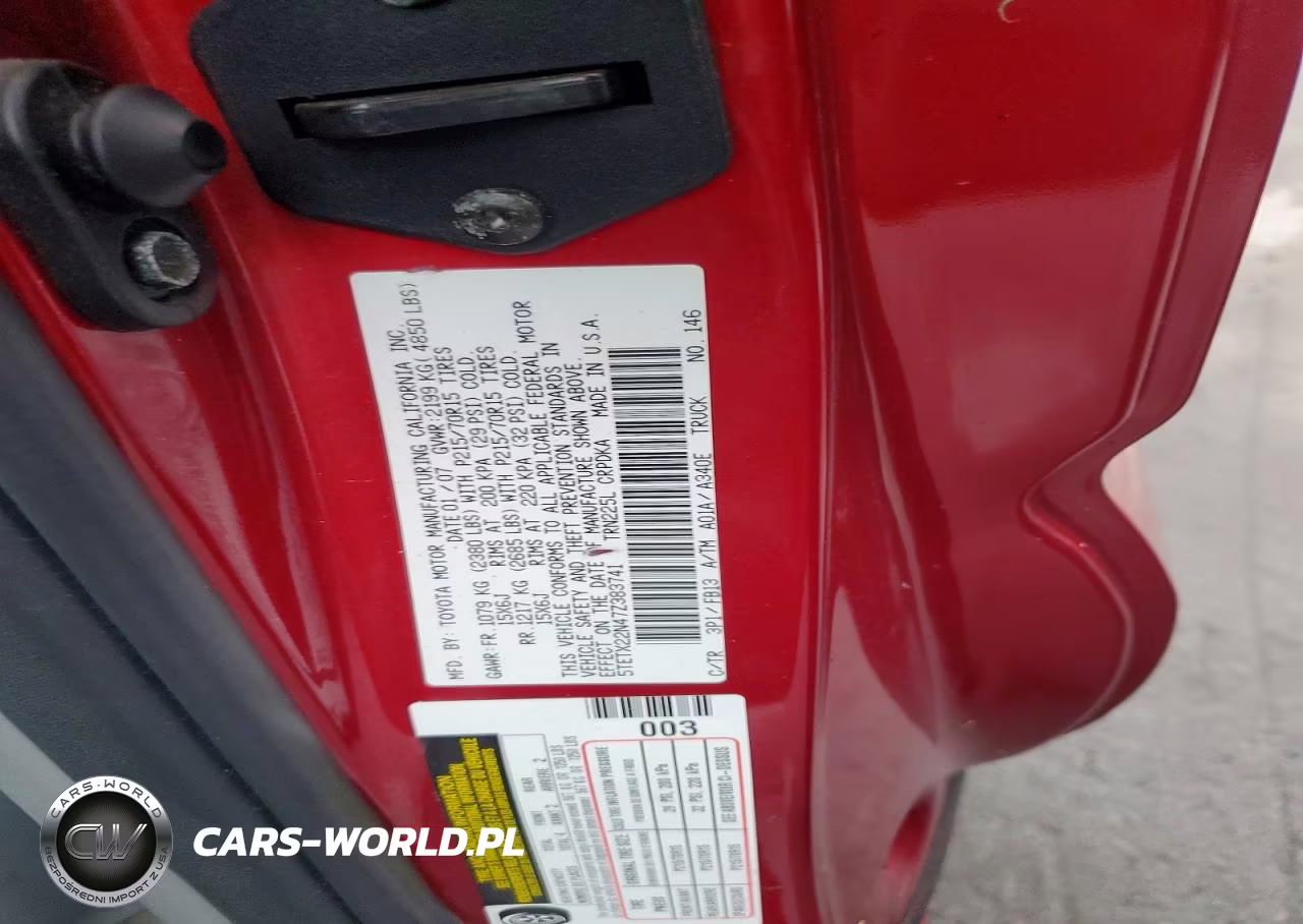 2007 Toyota Tacoma Base VIN:5TETX22N47Z383741 - 12