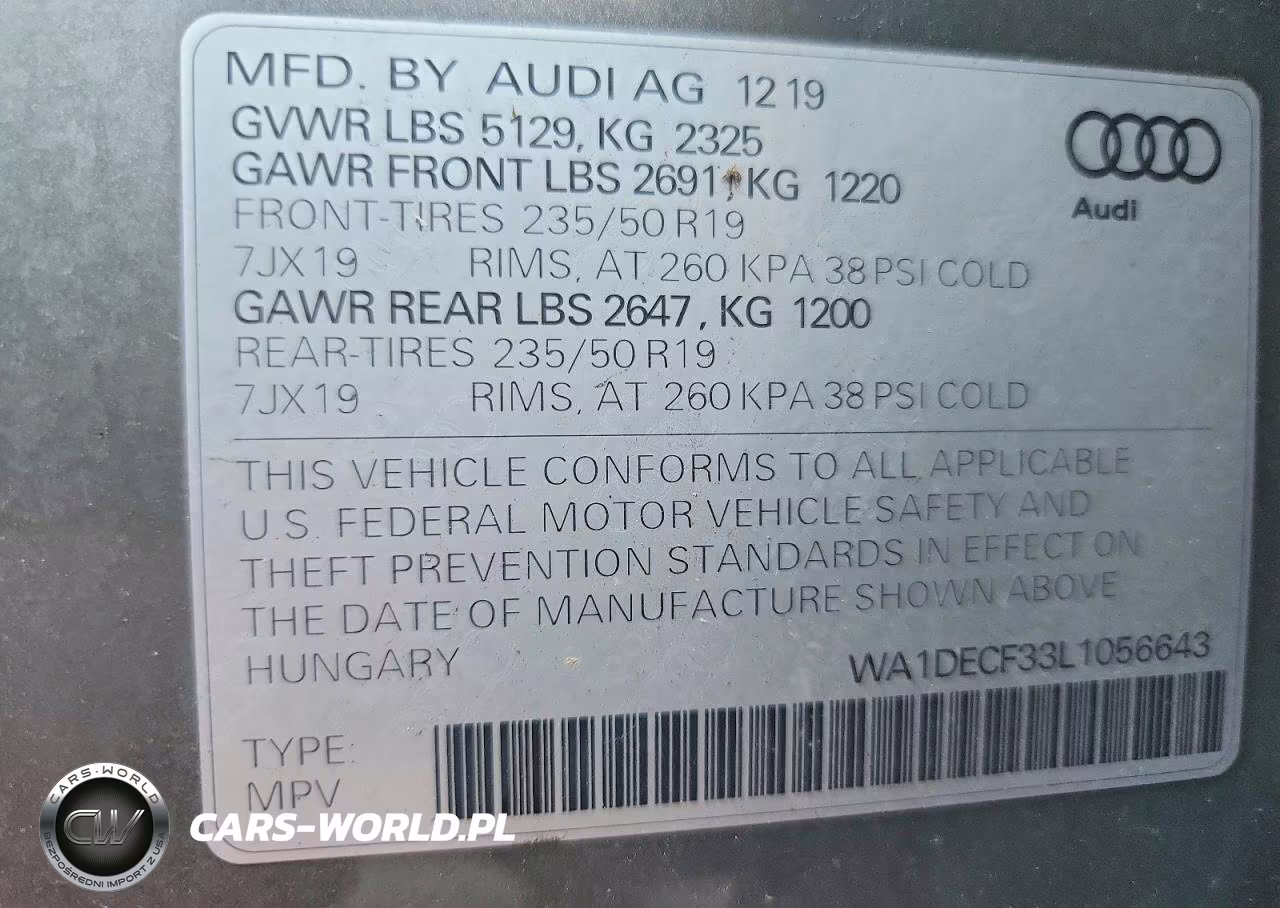 2020 Audi Q3 Premium S Line VIN:WA1DECF33L1056643 - 13