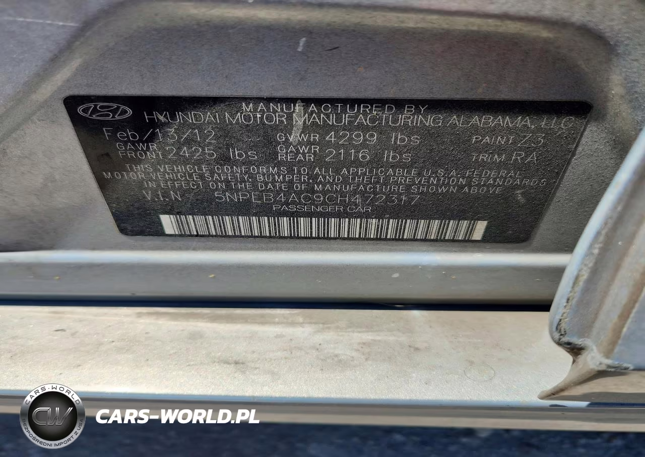2012 Hyundai Sonata Gls VIN:5NPEB4AC9CH472317 - 12