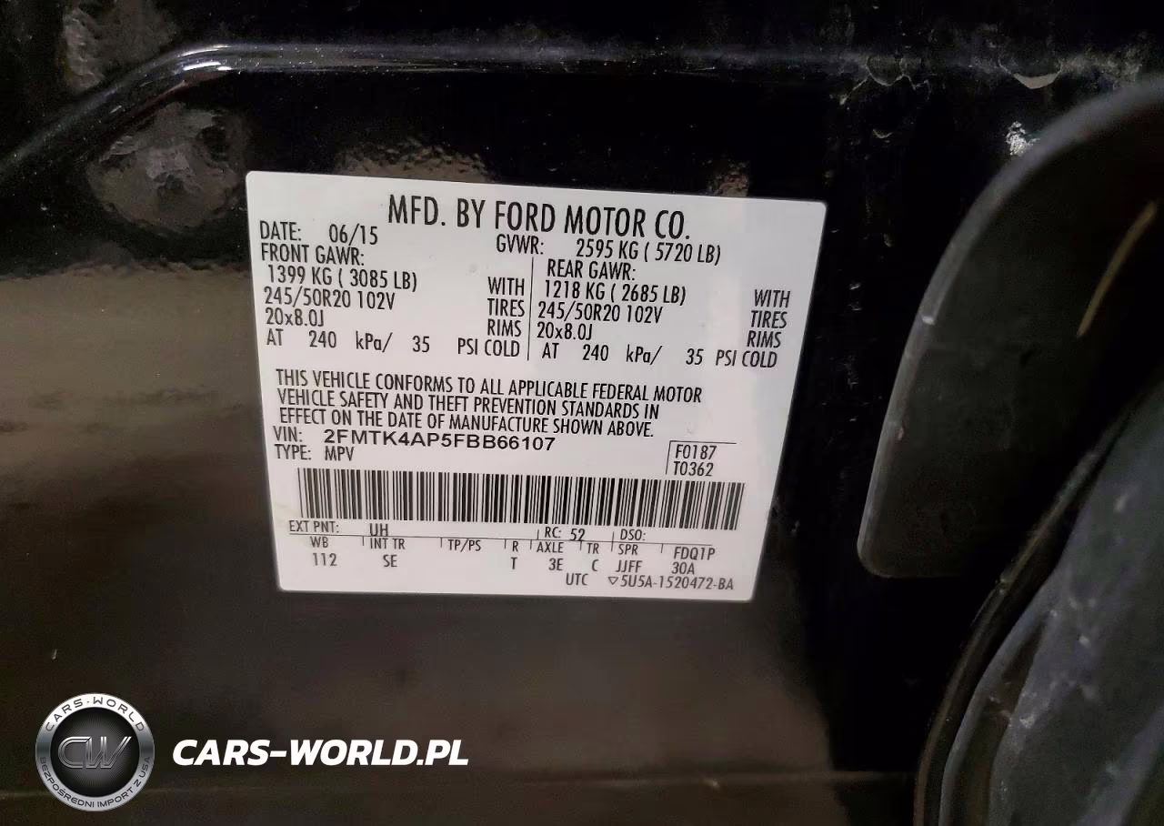 2015 Ford Edge Sport VIN:2FMTK4AP5FBB66107 - 14