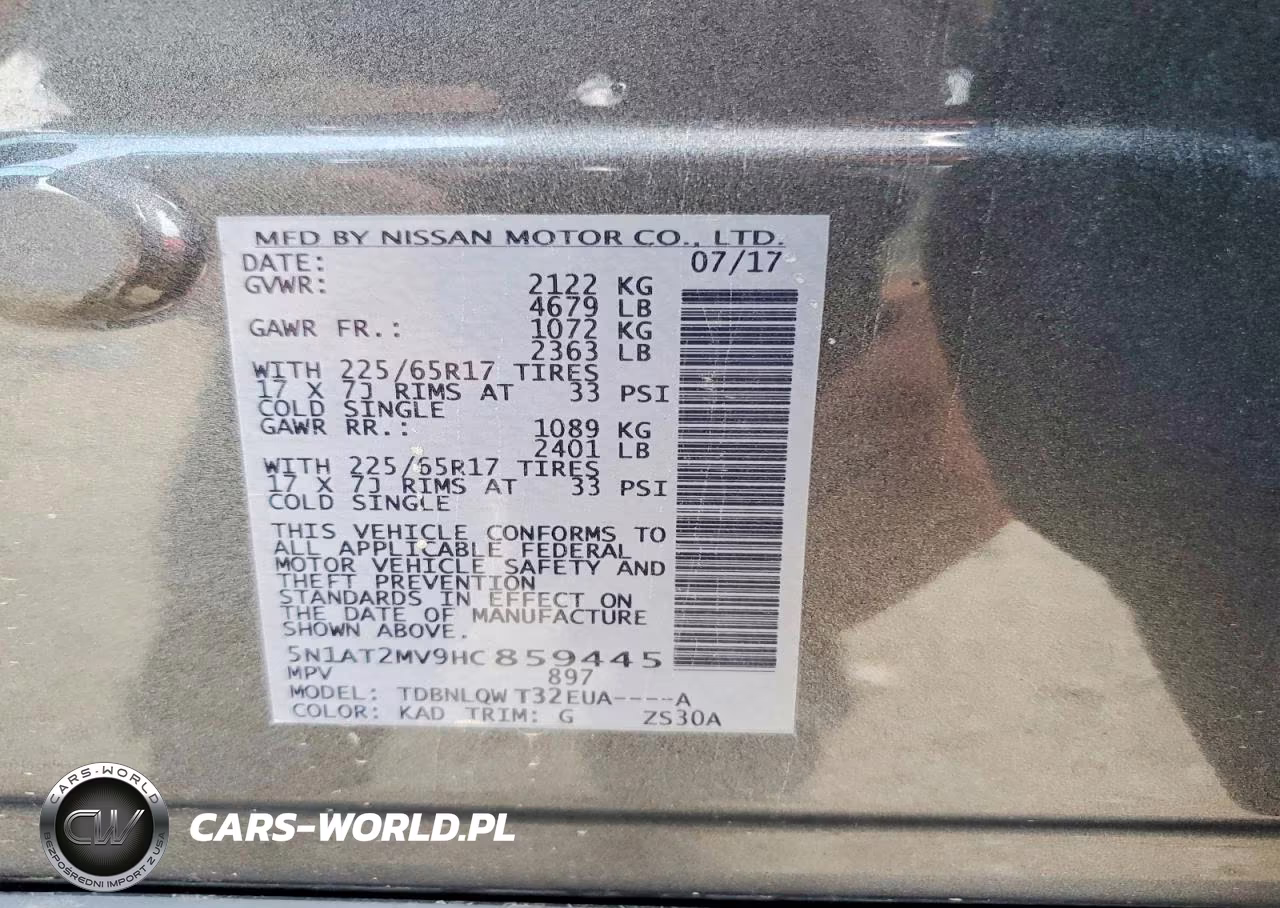 2017 Nissan Rogue Sv VIN:5N1AT2MV9HC859445 - 13