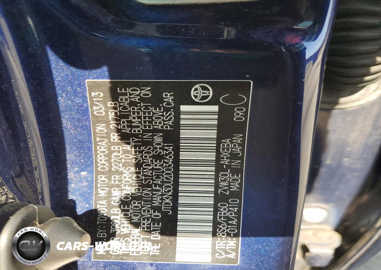 2013 Toyota Prius Two VIN:JTDKN3DU2D0346341 - 12