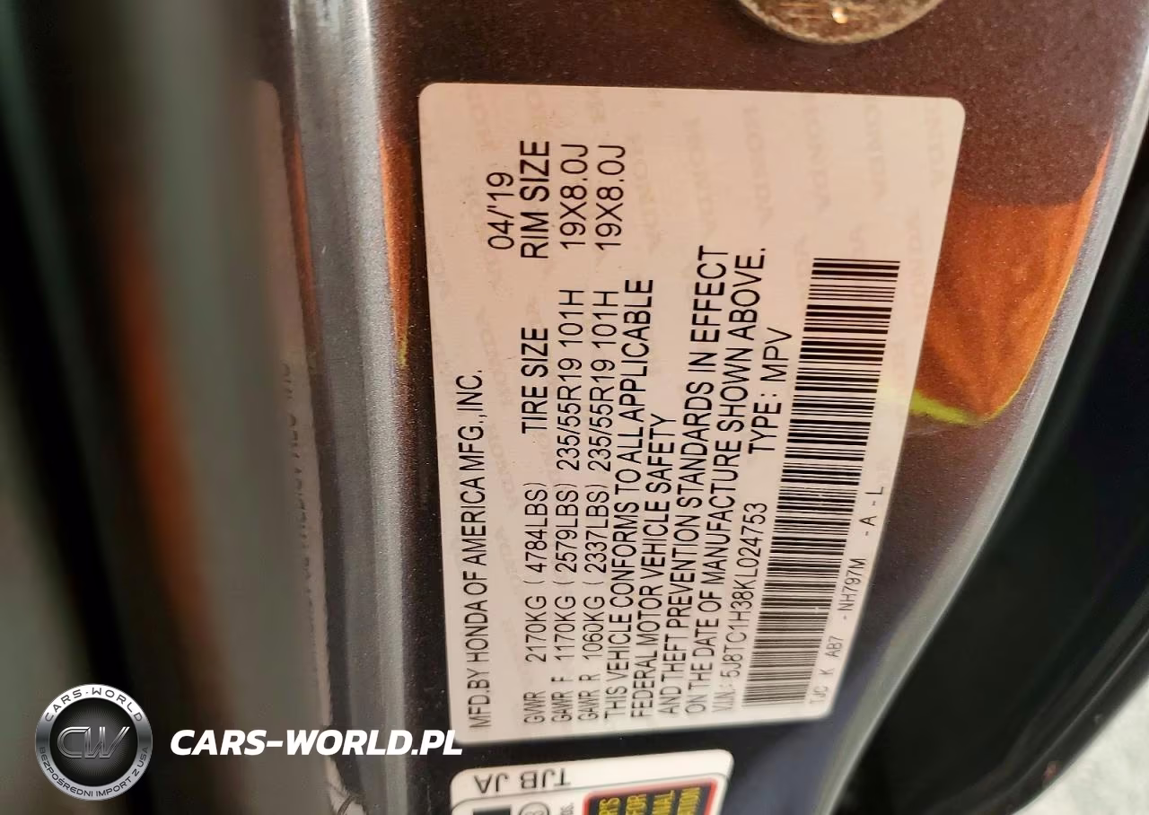 2019 Acura Rdx VIN:5J8TC1H38KL024753 - 13