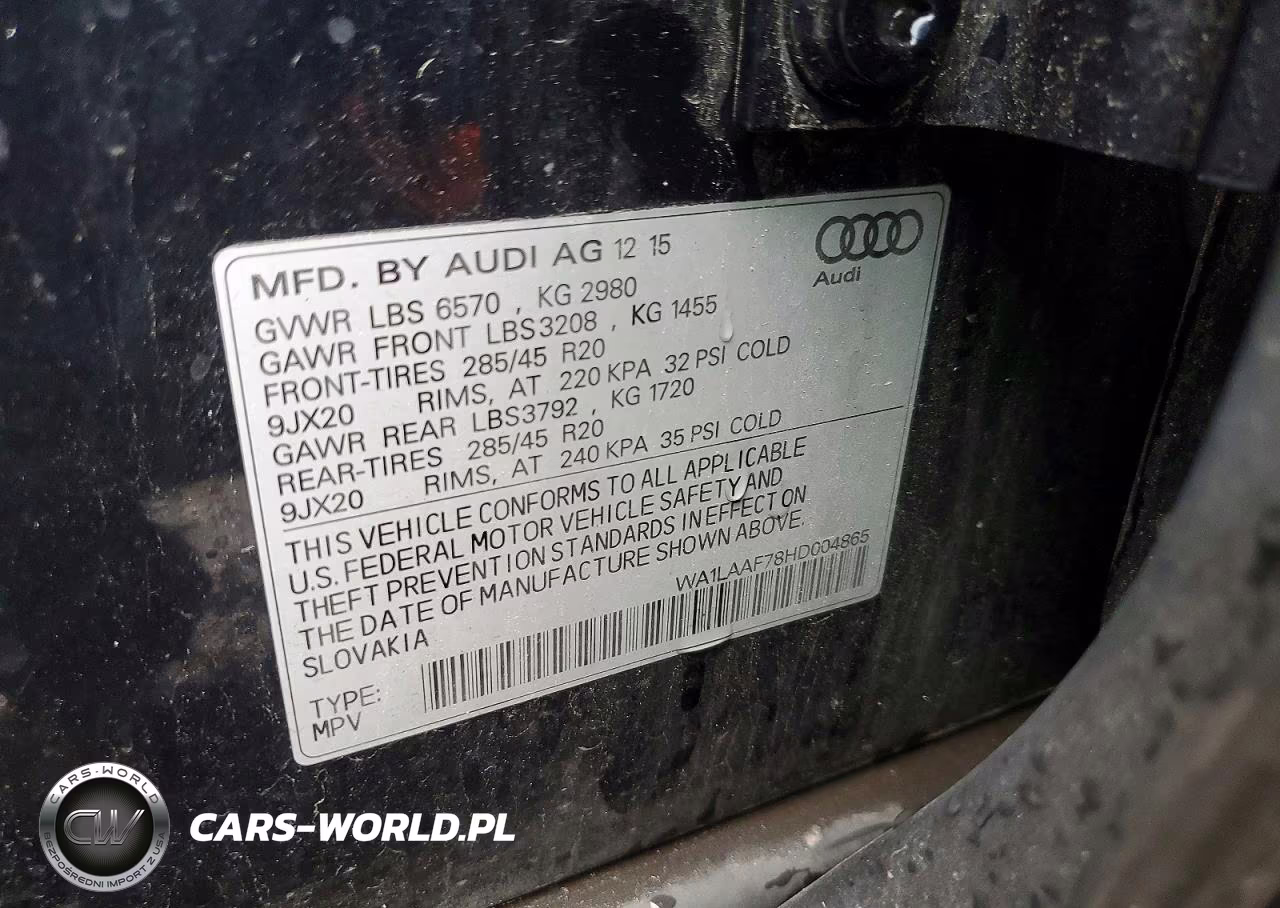 2017 Audi Q7 Premium Plus VIN:WA1LAAF78HD004865 - 13