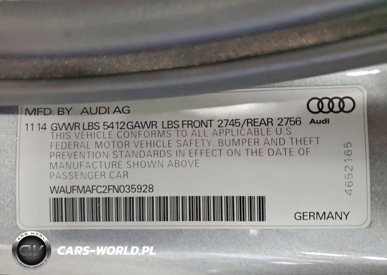 2015 Audi A6 Premium Plus VIN:WAUFMAFC2FN035928 - 12