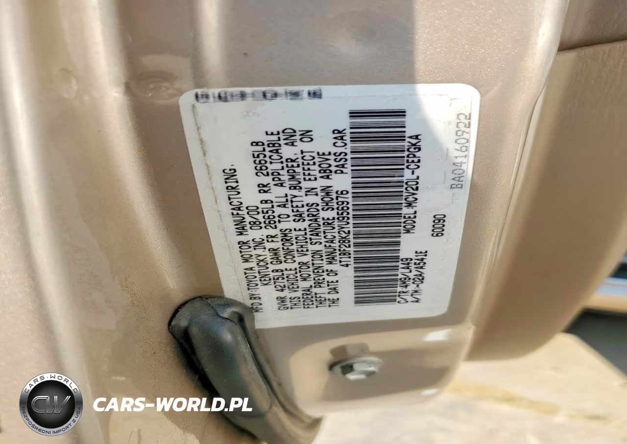 2000 Toyota Camry Xle V6 VIN:4T1BF28K2YU956976 - 12