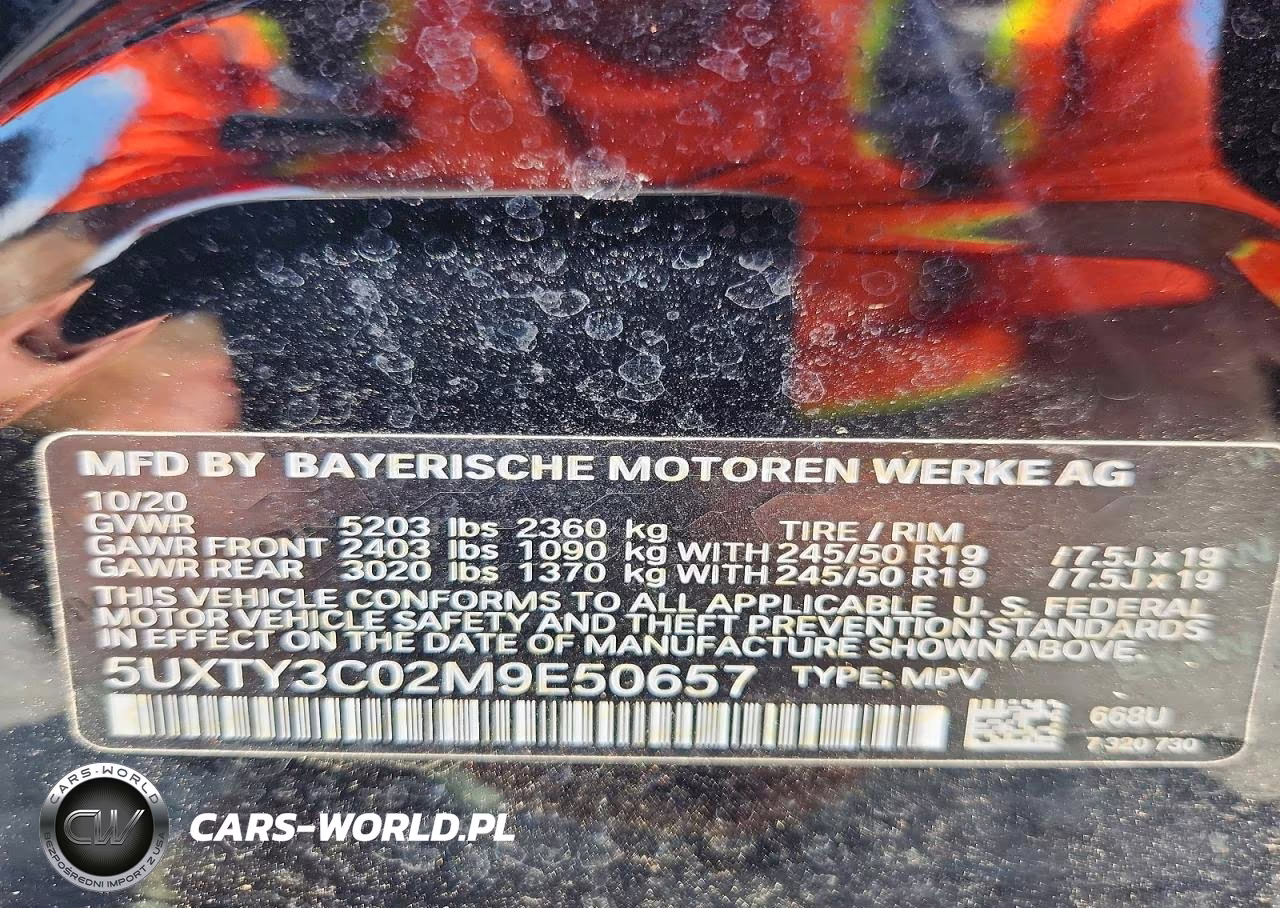 2021 BMW X3 Sdrive30I VIN:5UXTY3C02M9E50657 - 14