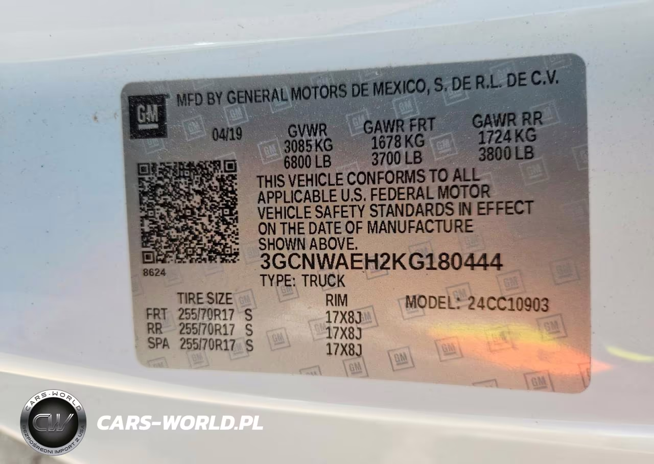 2019 Chevrolet Silverado C1500 VIN:3GCNWAEH2KG180444 - 12