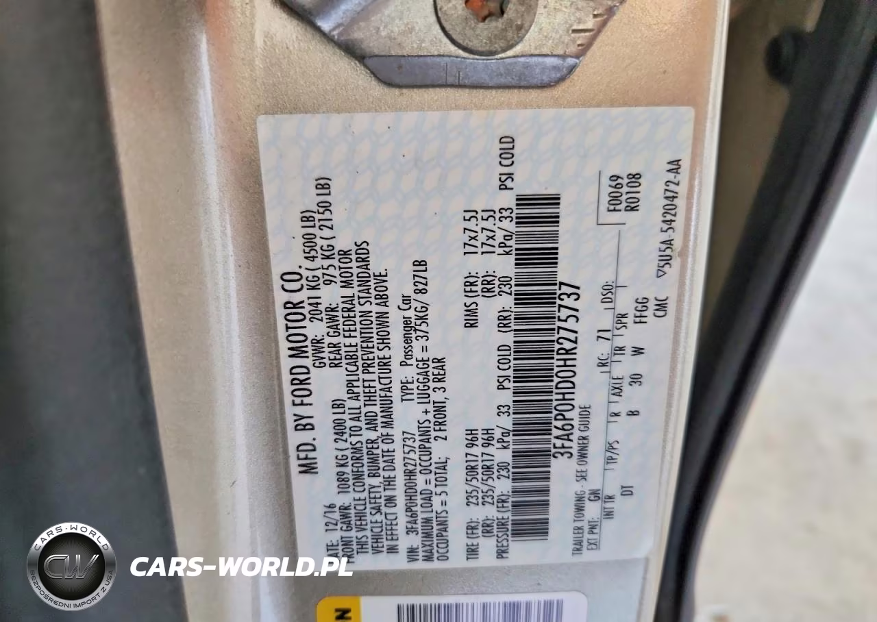 2017 Ford Fusion Se VIN:3FA6P0HD0HR275737 - 12