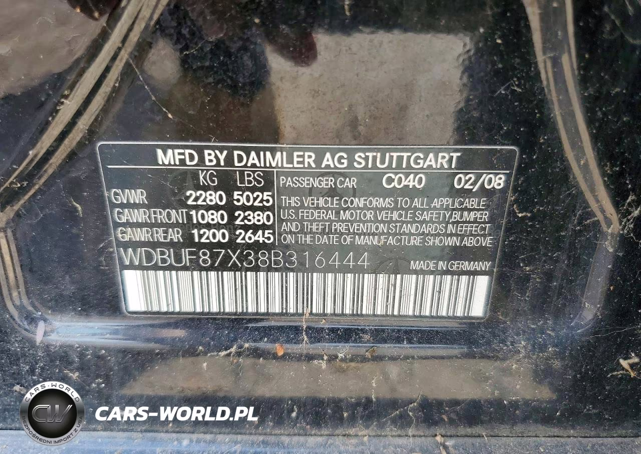 2008 Mercedes-Benz E 350 4Matic VIN:WDBUF87X38B316444 - 12