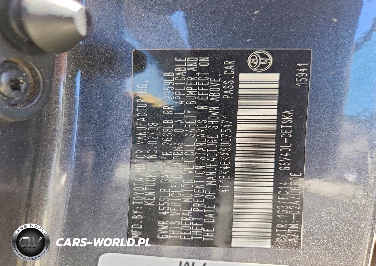 2009 Toyota Camry Se V6 VIN:4T1BK46KX9U075471 - 12