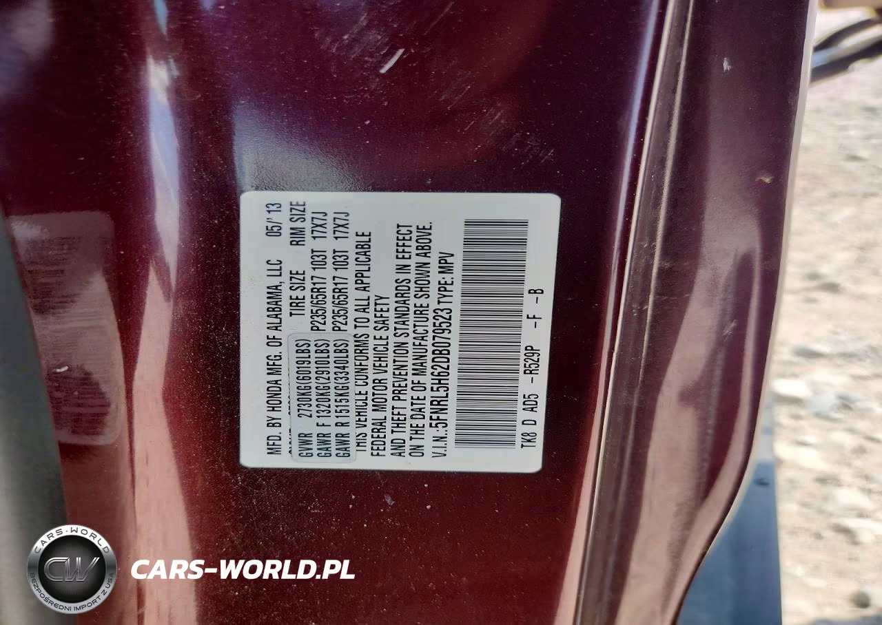 2013 Honda Odyssey Exl VIN:5FNRL5H62DB079523 - 13