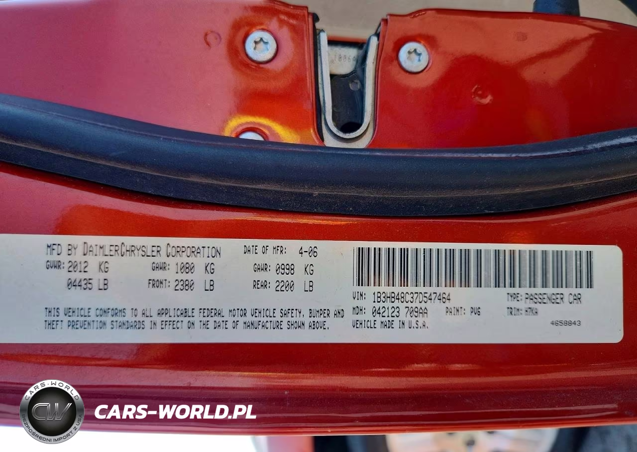 2007 Dodge Caliber Sxt VIN:1B3HB48C37D547464 - 13