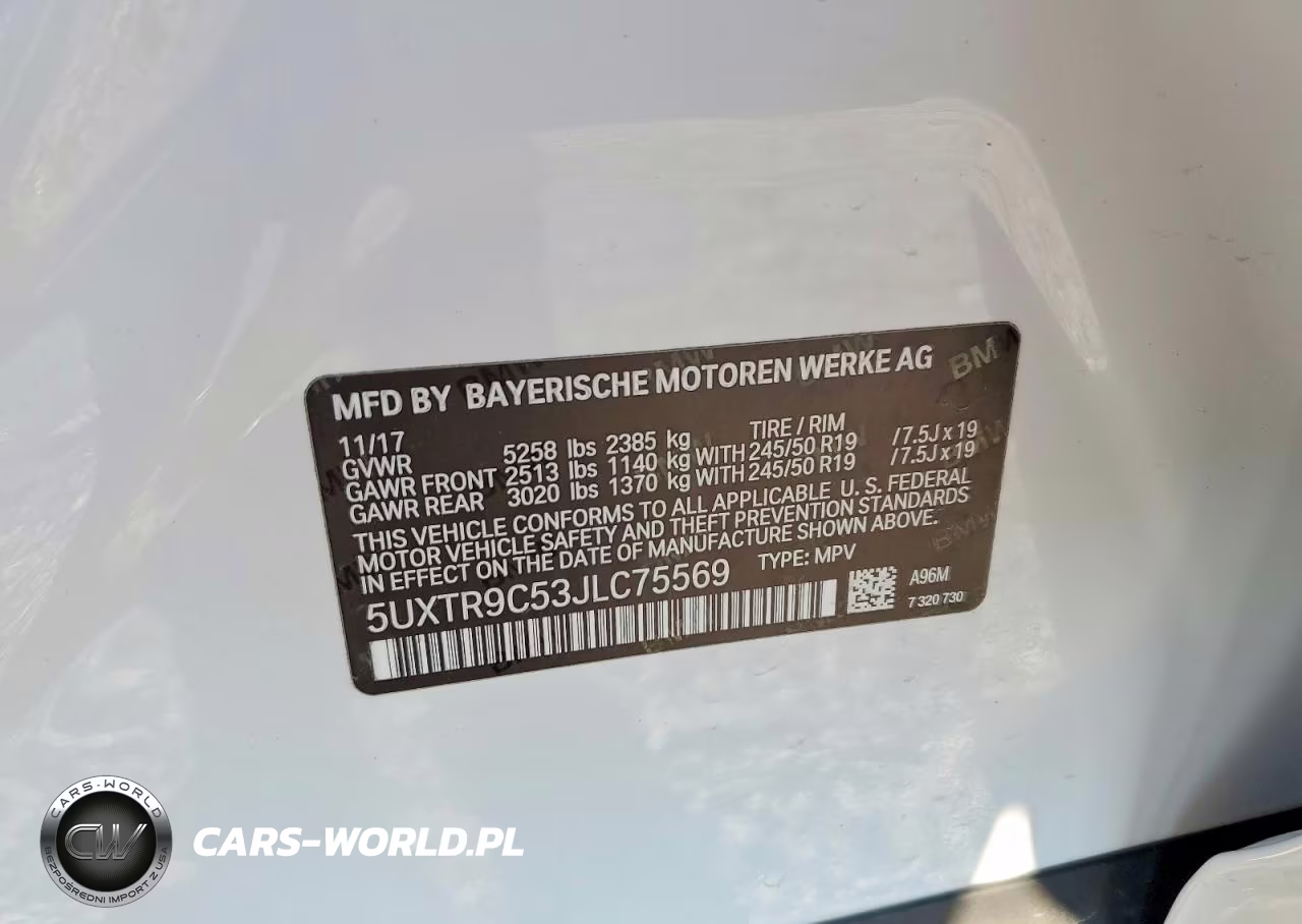 2018 BMW X3 xDrive30I VIN:5UXTR9C53JLC75569 - 13