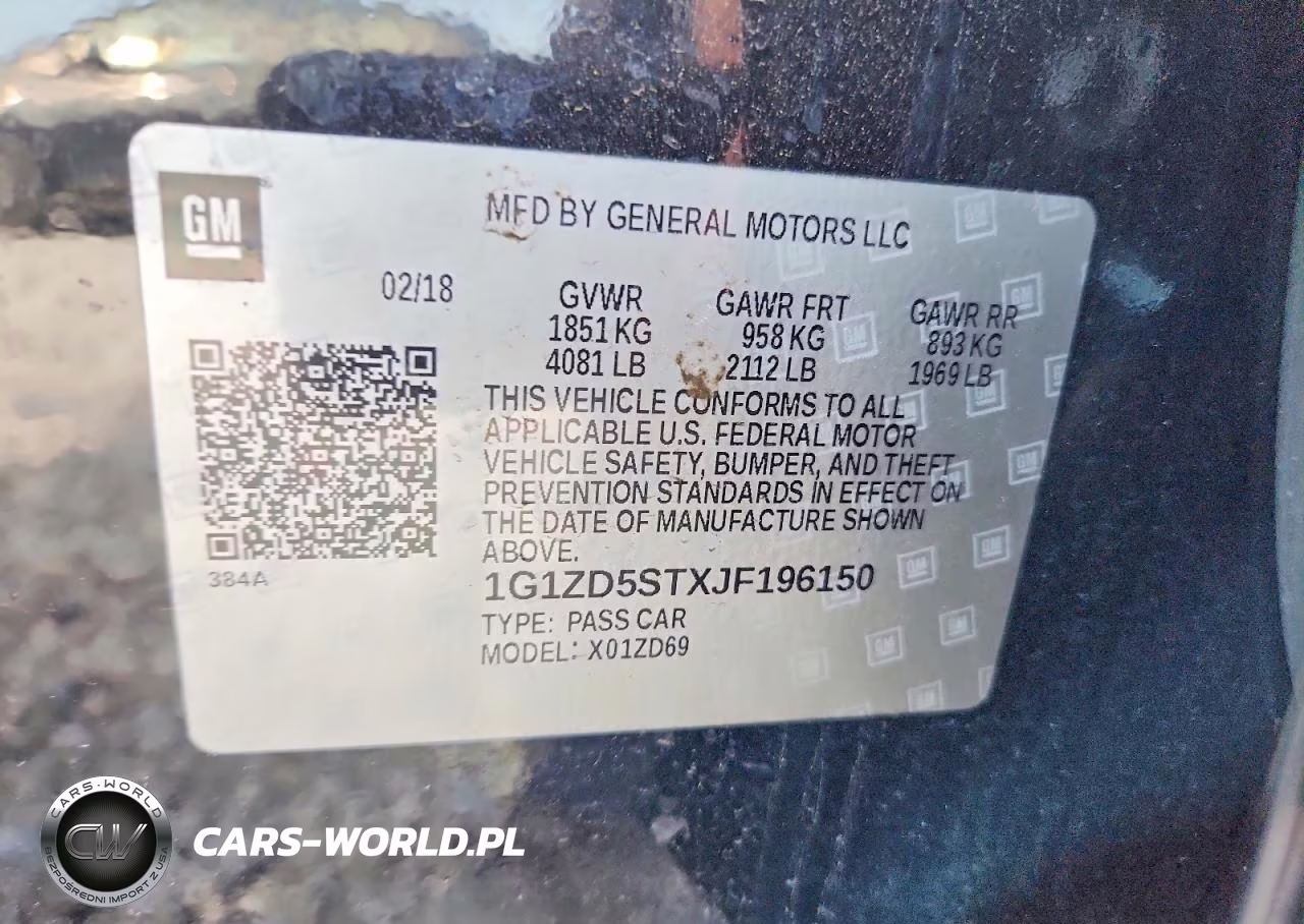 2018 Chevrolet Malibu Lt VIN:1G1ZD5STXJF196150 - 12