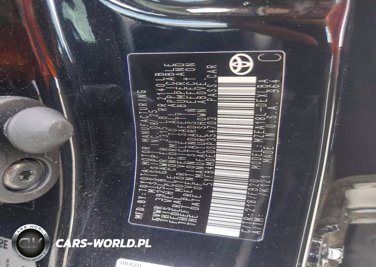 2025 Toyota Corolla Le VIN:5YFB4MDE0SP354703 - 12
