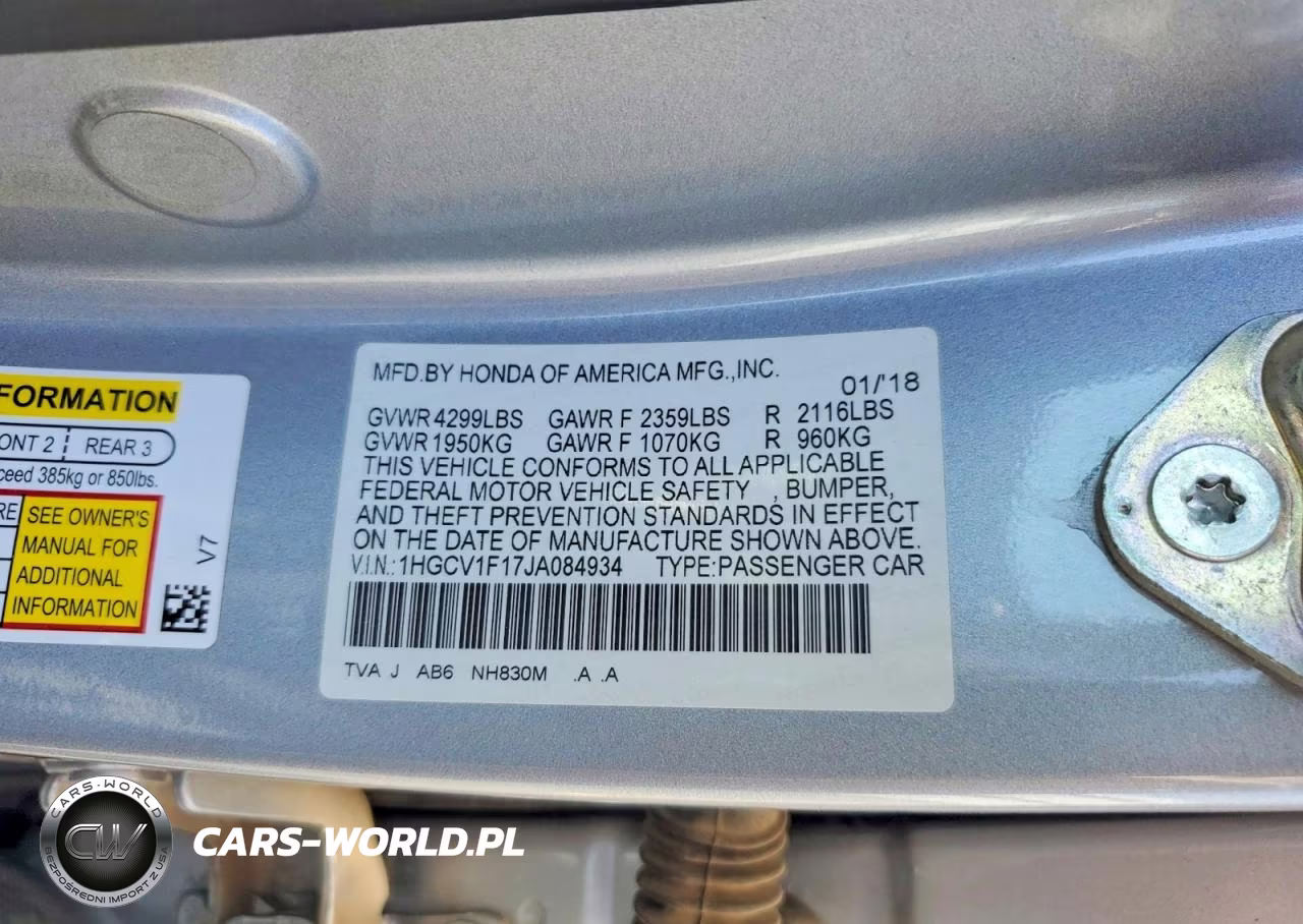 2018 Honda Accord Lx VIN:1HGCV1F17JA084934 - 12