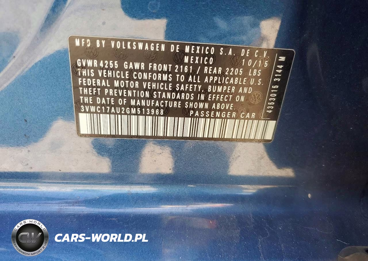 2016 Volkswagen Golf Sportwagen S VIN:3VWC17AU2GM513968 - 12