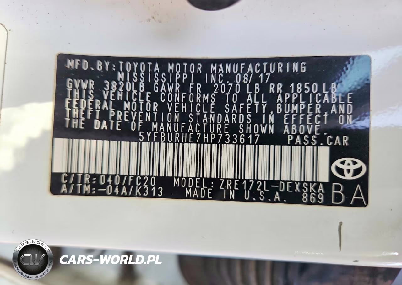 2017 Toyota Corolla Se VIN:5YFBURHE7HP733617 - 12