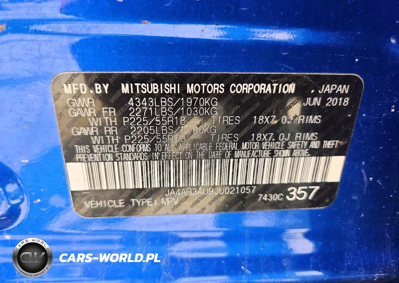 2018 Mitsubishi Outlander Sport Es VIN:JA4AR3AU9JU021057 - 13