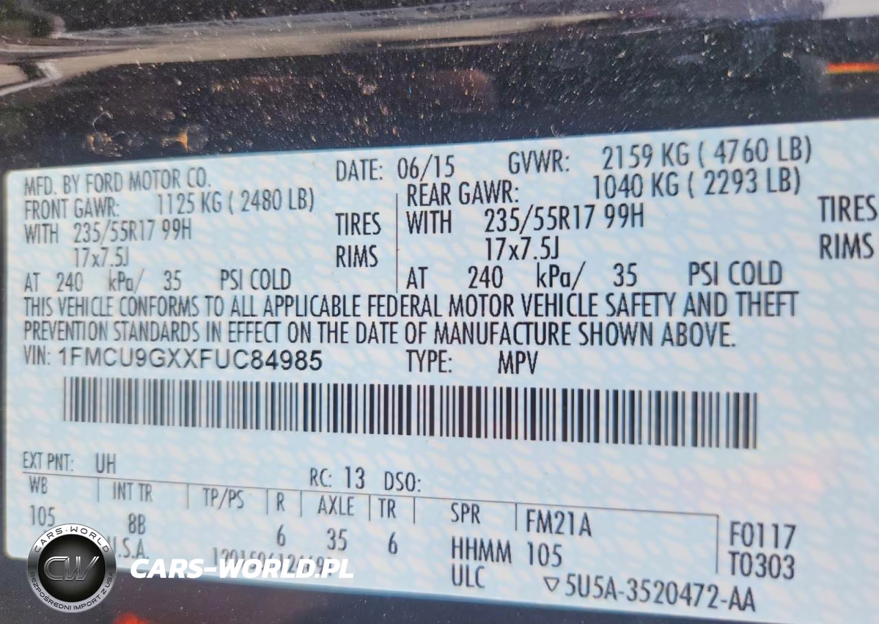 2015 Ford Escape Se VIN:1FMCU9GXXFUC84985 - 12