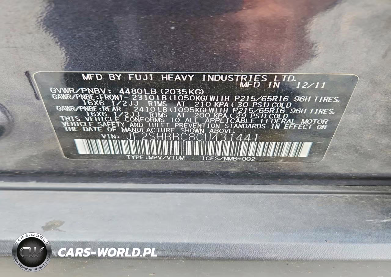 2012 Subaru Forester 2.5X VIN:JF2SHBBC8CH431441 - 14