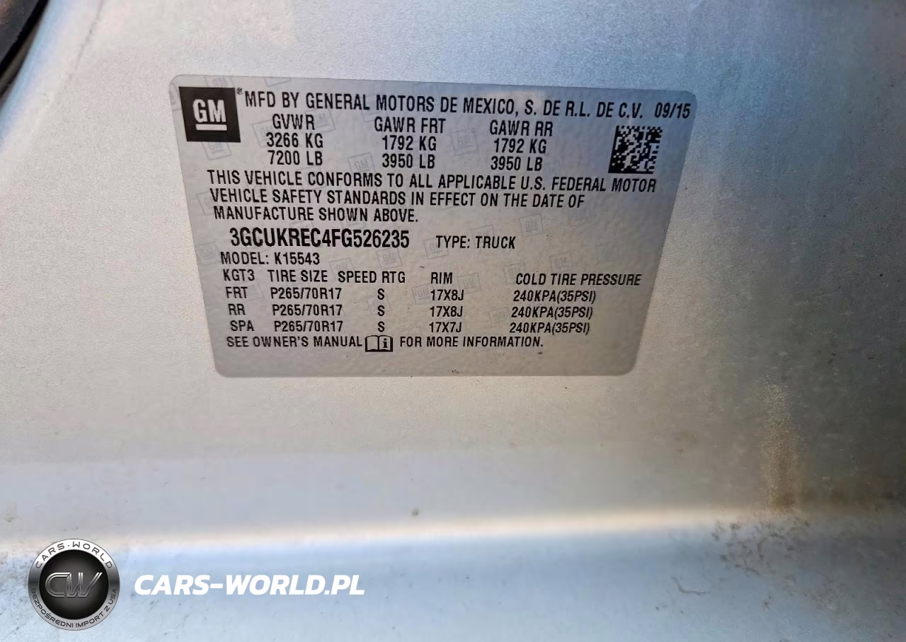 2015 Chevrolet Silverado K1500 Lt VIN:3GCUKREC4FG526235 - 12