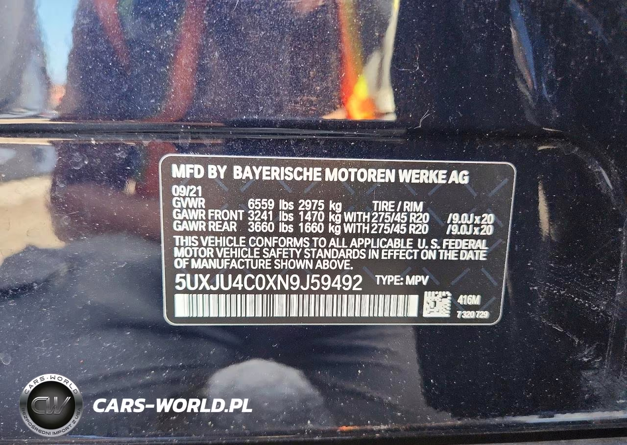 2022 BMW X5 M50I VIN:5UXJU4C0XN9J59492 - 13