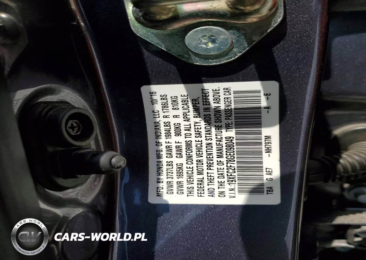 2016 Honda Civic Ex VIN:19XFC2F78GE098049 - 12
