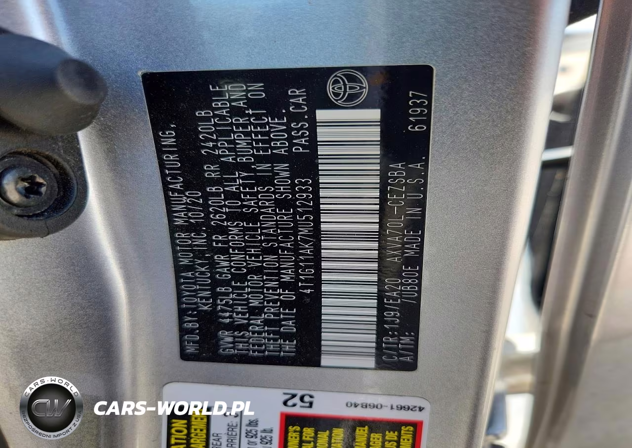 2021 Toyota Camry Se VIN:4T1G11AK7MU512933 - 12
