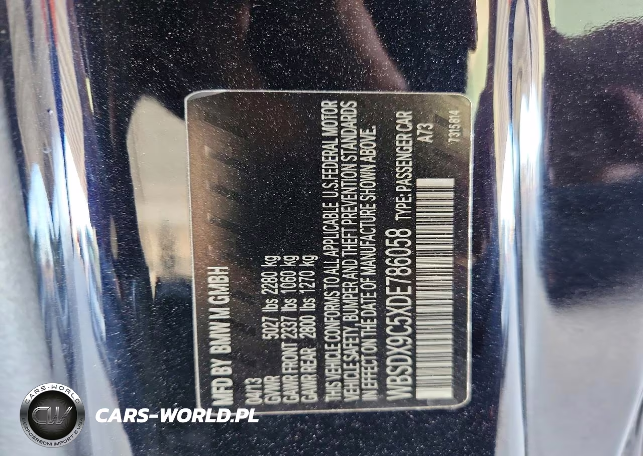 2013 BMW M3 VIN:WBSDX9C5XDE786058 - 12