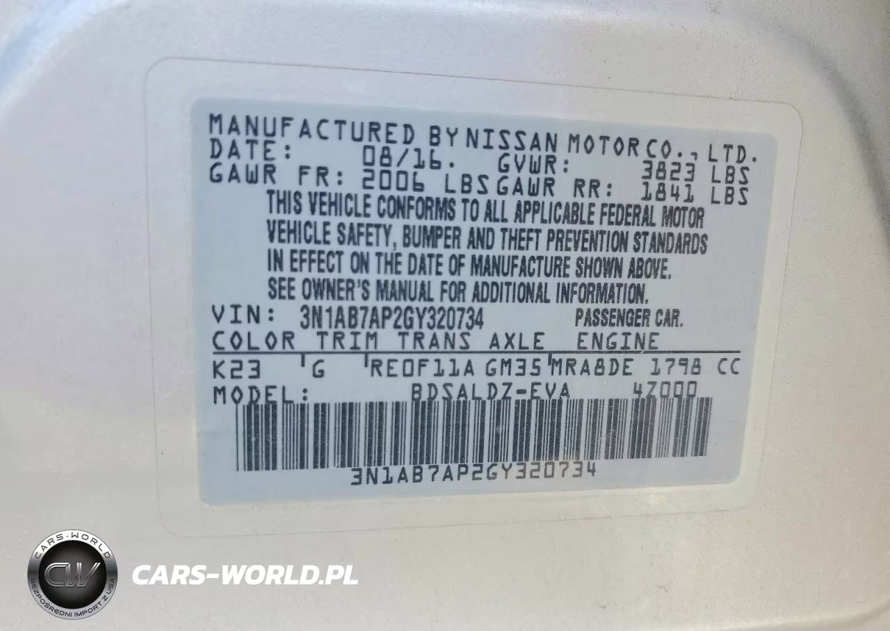 2016 Nissan Sentra Sv VIN:3N1AB7AP2GY320734 - 13