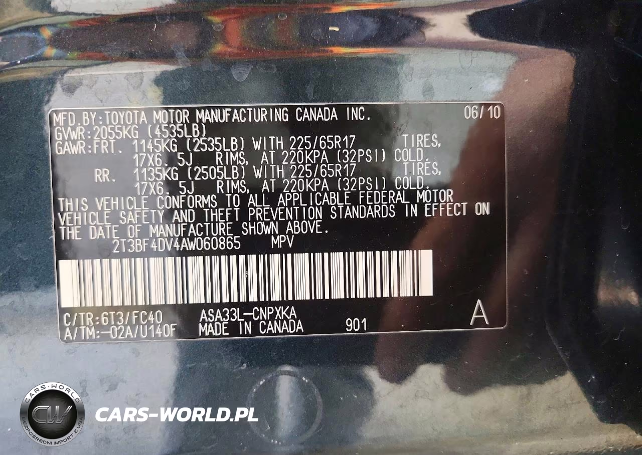 2010 Toyota Rav4 Base VIN:2T3BF4DV4AW060865 - 13