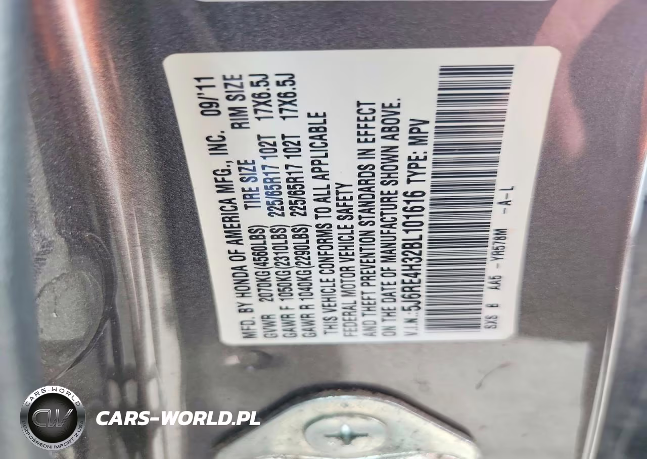 2011 Honda Cr-V Lx VIN:5J6RE4H32BL101616 - 13