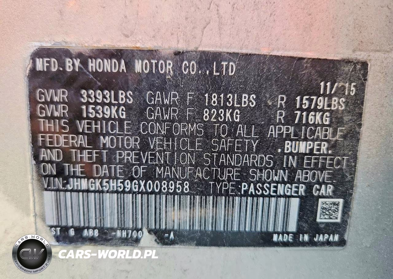 2016 Honda Fit Lx VIN:JHMGK5H59GX008958 - 13