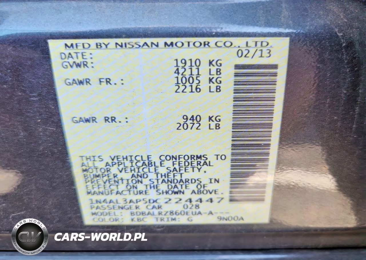 2013 Nissan Altima 2.5 VIN:1N4AL3AP5DC224447 - 12