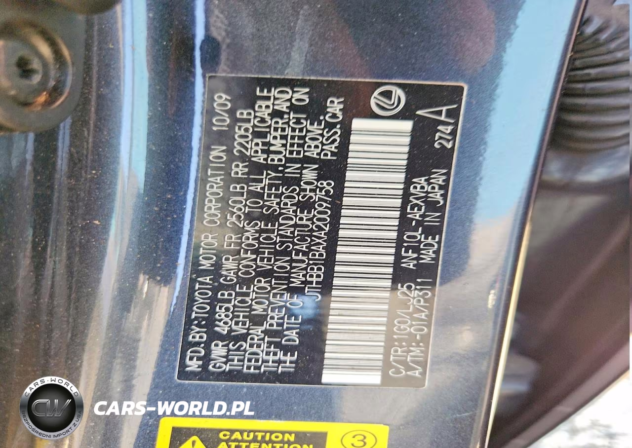 2010 Lexus Hs 250H VIN:JTHBB1BAXA2009758 - 12