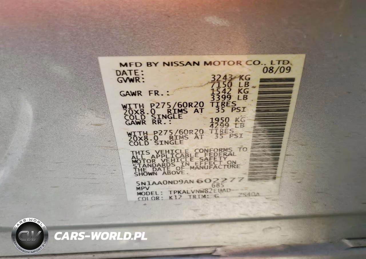 2010 Nissan Armada Se VIN:5N1AA0ND9AN602277 - 13