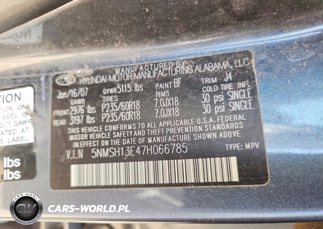 2007 Hyundai Santa Fe Se VIN:5NMSH13E47H066785 - 12