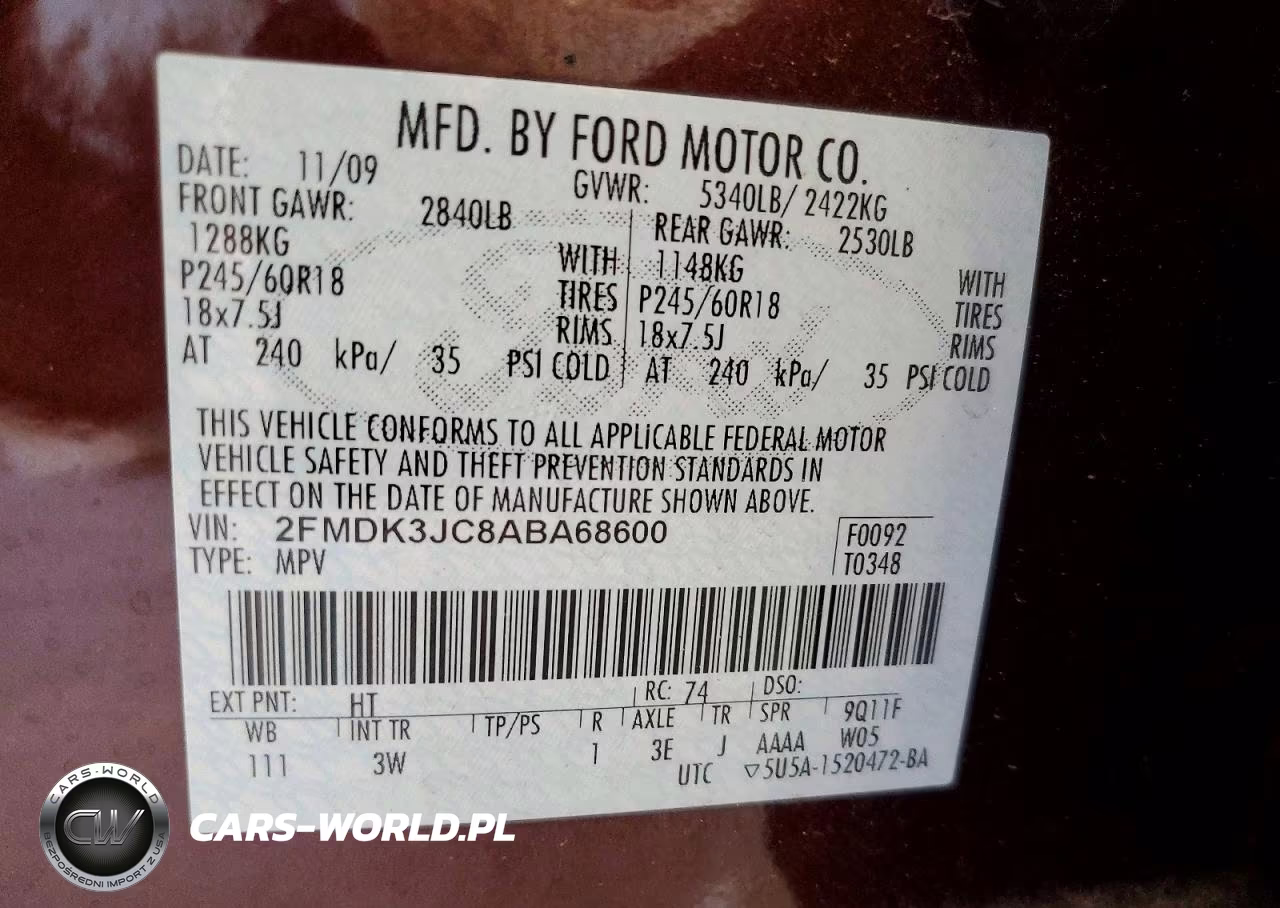 2010 Ford Edge Sel VIN:2FMDK3JC8ABA68600 - 13