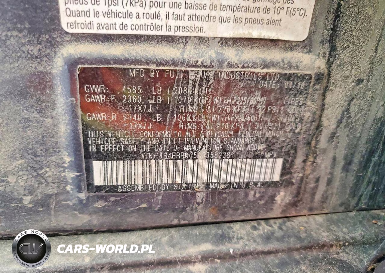 2010 Subaru Outback 2.5I Limited VIN:4S4BRBKC5A3358238 - 13
