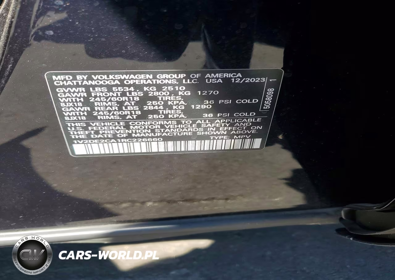 2024 Volkswagen Atlas Cross Sport Se VIN:1V2DE2CA1RC226660 - 13