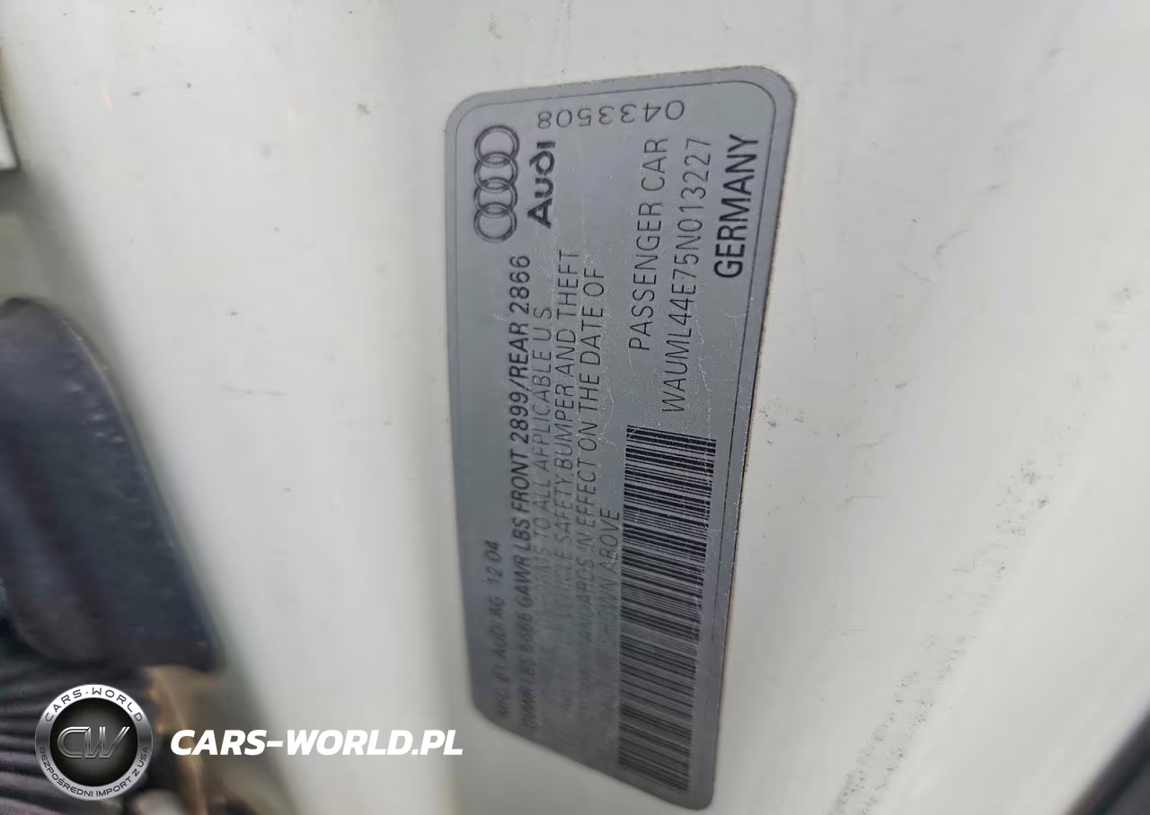 2005 Audi A8 L Quattro VIN:WAUML44E75N013227 - 12