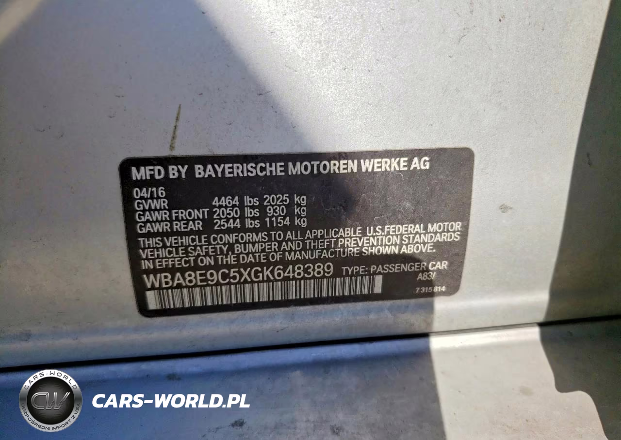 2016 BMW 328 I Sulev VIN:WBA8E9C5XGK648389 - 12