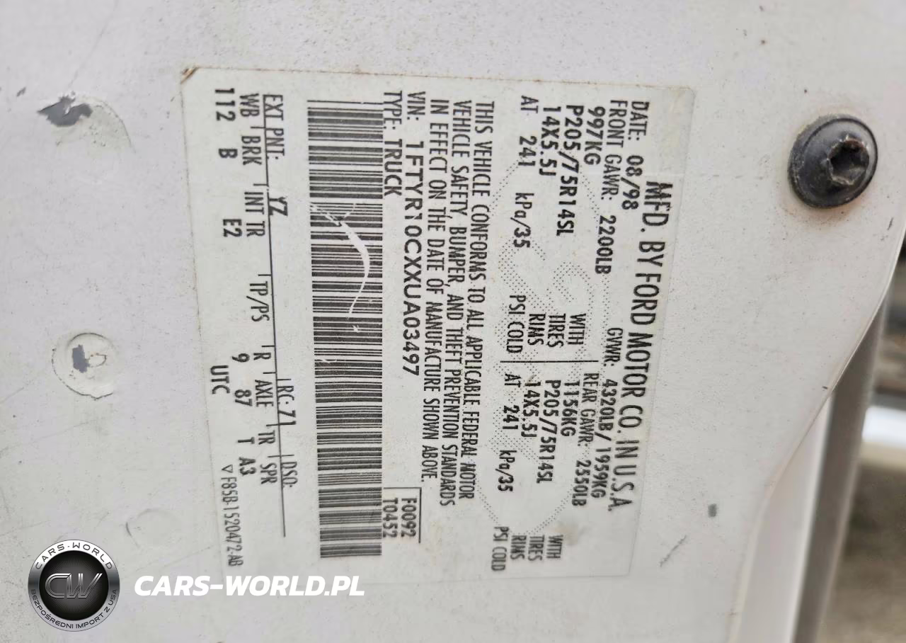 1999 Ford Ranger VIN:1FTYR10CXXUA03497 - 12